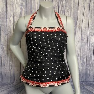 NWT WHBM Silk Polka Dot Halter Top w/Boning, 8